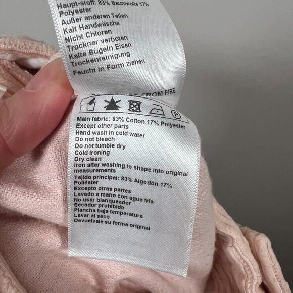 Ba&sh Corduroy Lady Pants Size 0 US 4 Pink Wide Leg Cropped High Rise - Picture 9 of 9